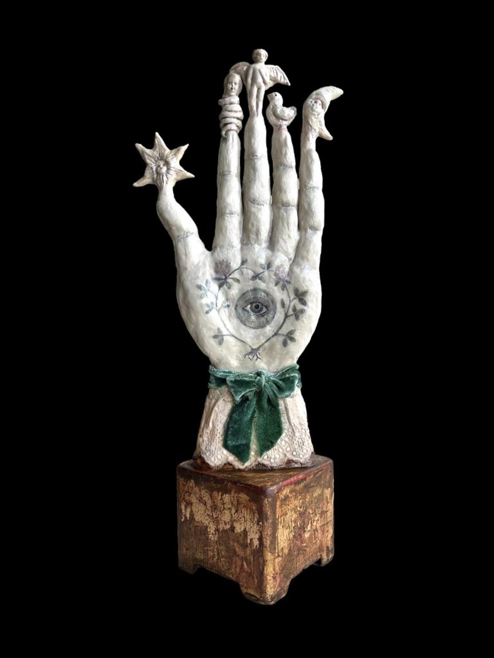 Heart & Hand Old World Sculpture by Dee Sprague